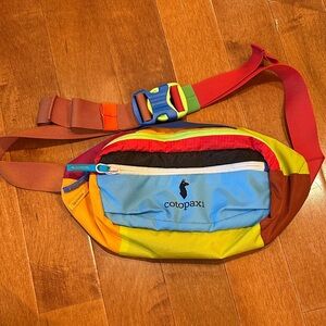 Cotopaxi Colorful Belt Bag with Blue and Red Accents